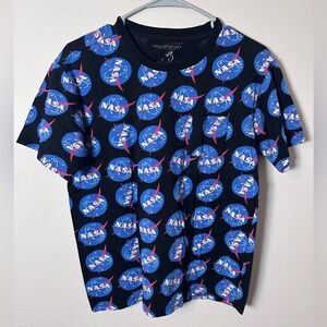 NASA Logo Graphic T-Shirt Nick Graham men’s black and blue T-shirt size small